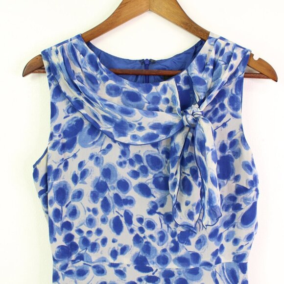 Anna Sui Sleeveless Silk Dress Blue Size 10 - Picture 2 of 9